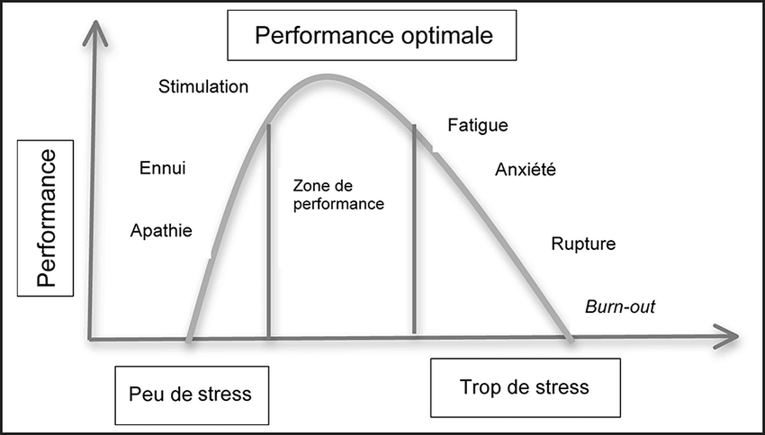 Niveau de performance en fonction du stress courbe-de-Yerkes-et-Dodson Stress courbe-de-Yerkes-et-Dodson | Performance et Coaching